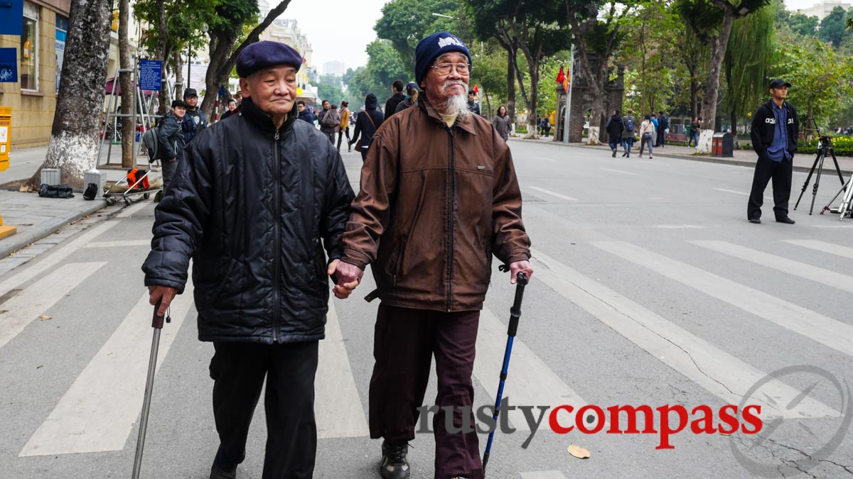 Two delightful old walkers - Hanoi